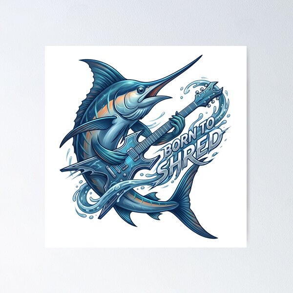 Item preview, Born to shred - Ocean Rock Guitar Marlin  designed and sold by Zedoura.
