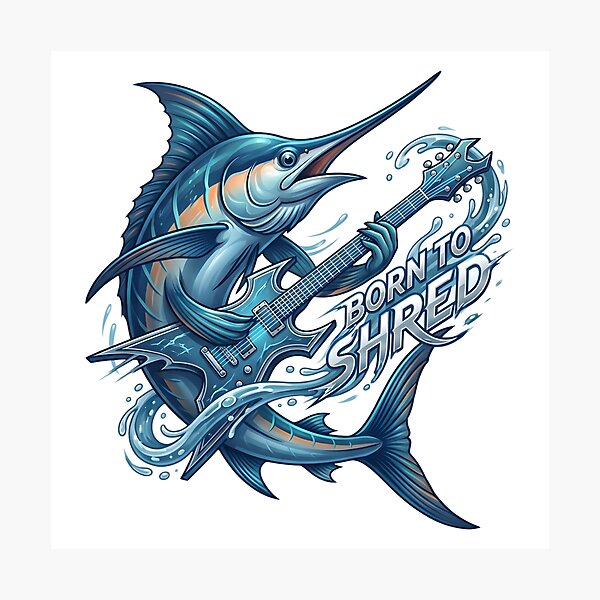 Item preview, Born to shred - Ocean Rock Guitar Marlin  designed and sold by Zedoura.