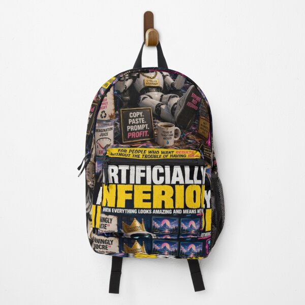 Item preview, Sarcastic Robot Satire Artificially Inferior Comedy Art Poster designed and sold by ArtComixHaven.