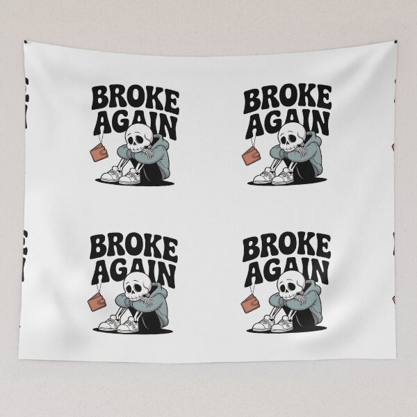 Item preview, Broke Again Funny Skeleton Wallet Empty Meme Shirt designed and sold by Raw Tigers.