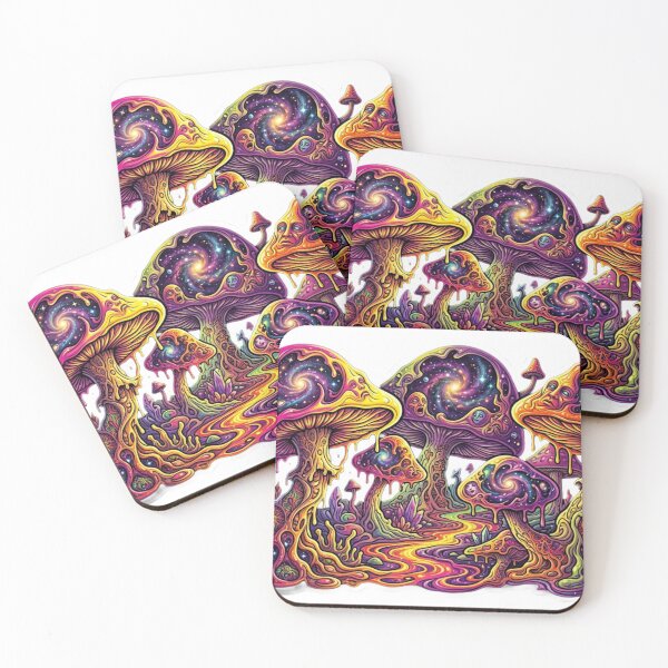 Item preview, Trippy Psychedelic Mushroom Galaxy Art designed and sold by JeevanStickers.