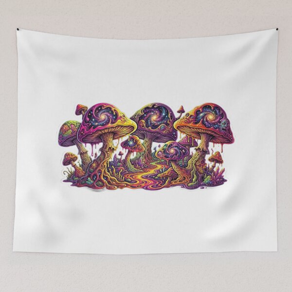 Item preview, Trippy Psychedelic Mushroom Galaxy Art designed and sold by JeevanStickers.
