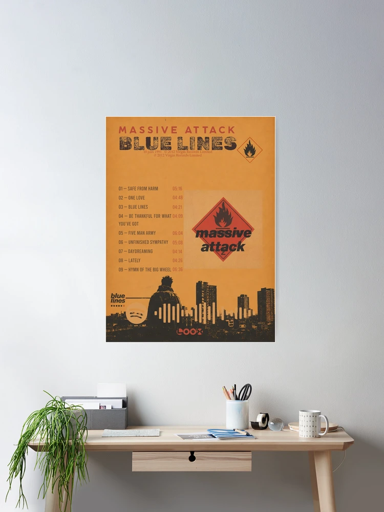 Massive Attack – Blue Lines | Vintage Trip-Hop Tracklist Poster