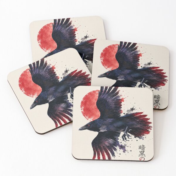 Item preview, Crimson Eclipse Eagle – Japanese Ink Art designed and sold by ZenOtaku Lab.