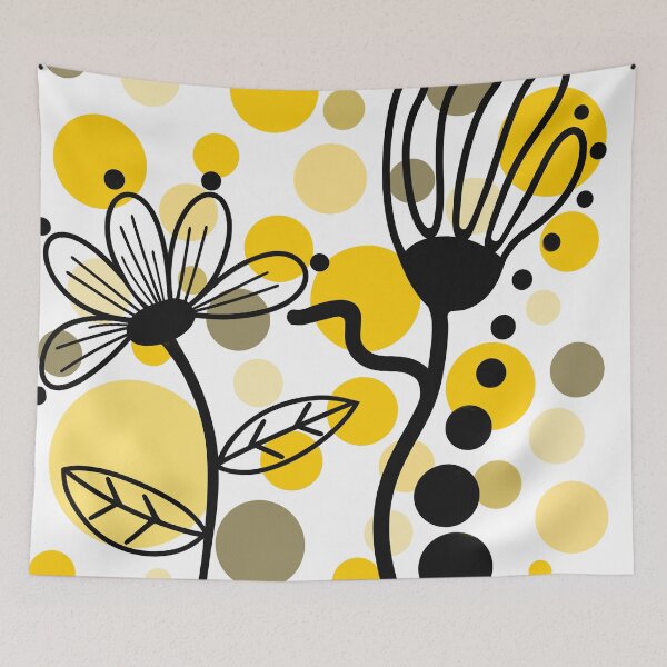 Aperçu de l'œuvre Design bohème jaune et noir créée et vendue par Sartoris Art.