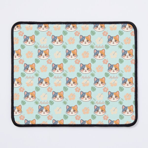 Item preview, Mahalo Cat Pattern – Tropical Lani the Calico Cat & Hibiscus Design designed and sold by LaniDigitalNook.