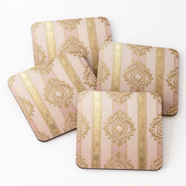 Item preview, Matte Pink & Shimmer Gold Striped Baroque designed and sold by DesignsByPrnces.