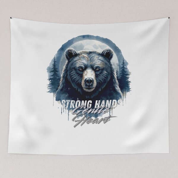 Item preview, Strong Hands • Gentle Heart Bear Illustration | Fatherhood Wildlife Art designed and sold by Biedroneczka.