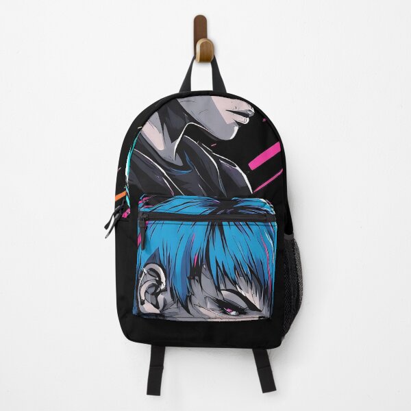 Item preview, Cyberpunk Blue Hair Anime Character Synthwave designed and sold by UrbanPrts.