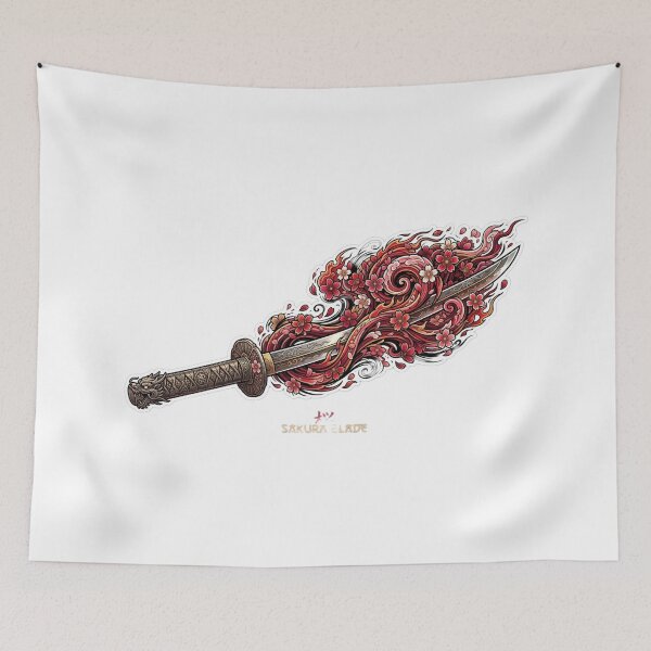 Item preview, Japanese Katana Sword Tentacle Floral Art designed and sold by JeevanStickers.