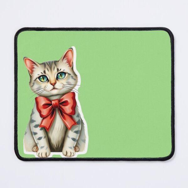 Item preview, Cute vintage cat wearing a red bow tie designed and sold by Tama-sirth.