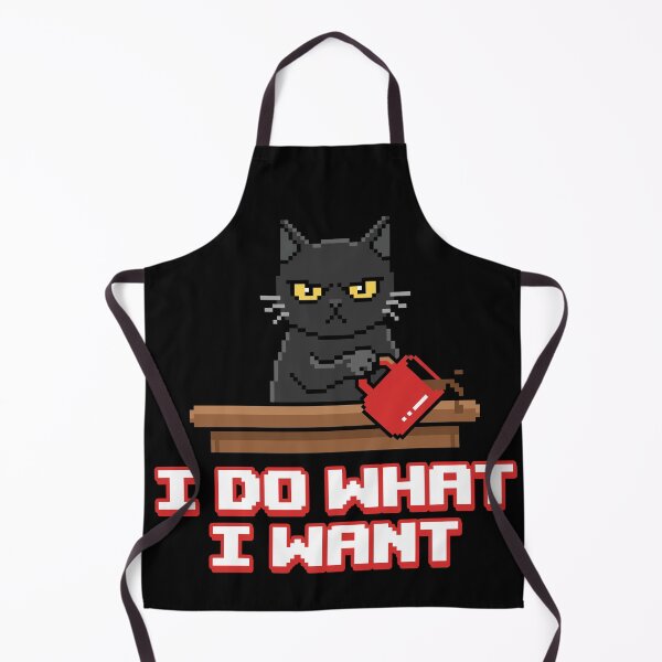 Item preview, I Do What I Want - Funny Rebel Black Cat Pixel Art designed and sold by artistastshirt.
