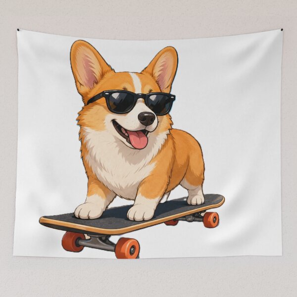 Item preview, Corgi Skateboarding Funny Corgi Shirt Corgi Mom Dad Gift designed and sold by Drawn-Measured.