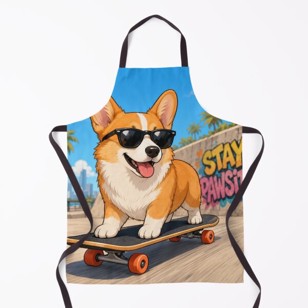 Item preview, Corgi Skateboarding Stay Pawsitive Funny Dog Corgi Lover Gift designed and sold by Drawn-Measured.
