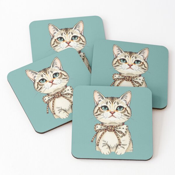 Item preview, Cute vintage Chanton stickers, cute cat wearing a butterfly designed and sold by Tama-sirth.