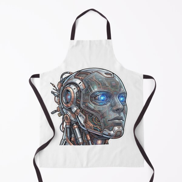 Item preview, Cyberpunk Cyborg Robot Glowing Blue Eyes designed and sold by JeevanStickers.