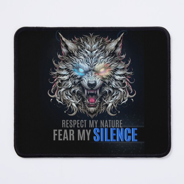 Item preview, Fear My Silence Wolf  Cyber Mystic Wolf Graphic Tee With Glowing Eyes designed and sold by Printlytee.