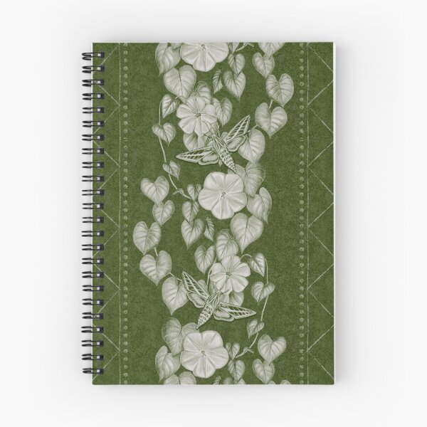 Item preview, Moody Moonflower and Sphynx Moth Stripe in Green designed and sold by somecallmebeth.