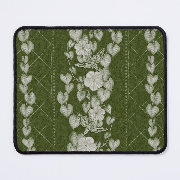 Item preview, Moody Moonflower and Sphynx Moth Stripe in Green designed and sold by somecallmebeth.