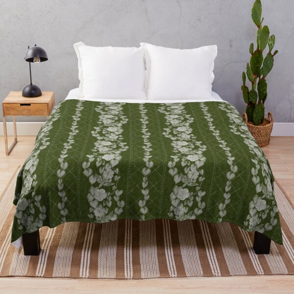 Item preview, Moody Moonflower and Sphynx Moth Stripe in Green designed and sold by somecallmebeth.