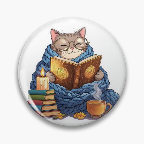 Item preview, Bookworm Cat designed and sold by CozyinTime.