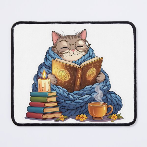 Item preview, Bookworm Cat designed and sold by CozyinTime.