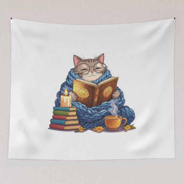 Item preview, Bookworm Cat designed and sold by CozyinTime.