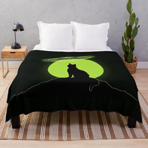 Item preview, Neon UFO Cat Silhouette Close Encounter designed and sold by Cosmic Cactus.