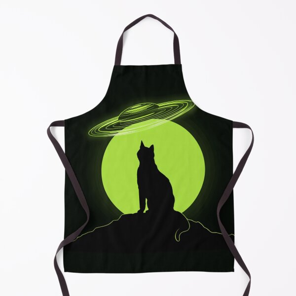 Item preview, Neon UFO Cat Silhouette Close Encounter designed and sold by Cosmic Cactus.