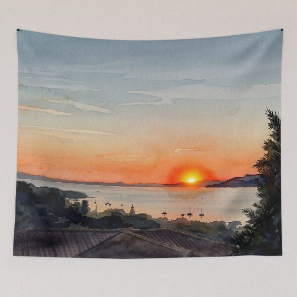 Item preview, Sunset Over the Mediterranean in Var  designed and sold by M.ALK.Watercolor.