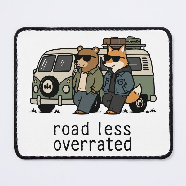 Item preview, Funny Road Trip Camper Van Bear and Fox Retro Adventure designed and sold by JoJoLoL.