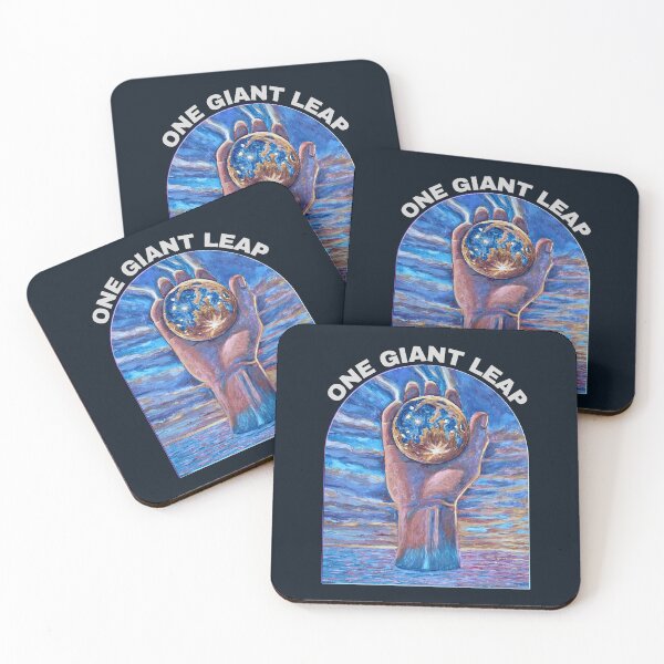 Item preview, One Giant Leap – Cosmic Hand and Moon Design (Light Text) designed and sold by RShirleyFineArt.