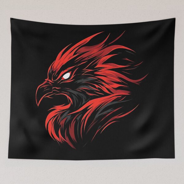 Item preview, Red Eagle Head in Flames Vector Mascot designed and sold by UrbanPrts.