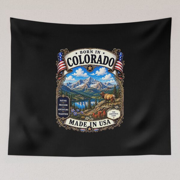 Item preview, Born in Colorado Patriotic Vintage Centennial State USA designed and sold by MarbenExclusiveWear.
