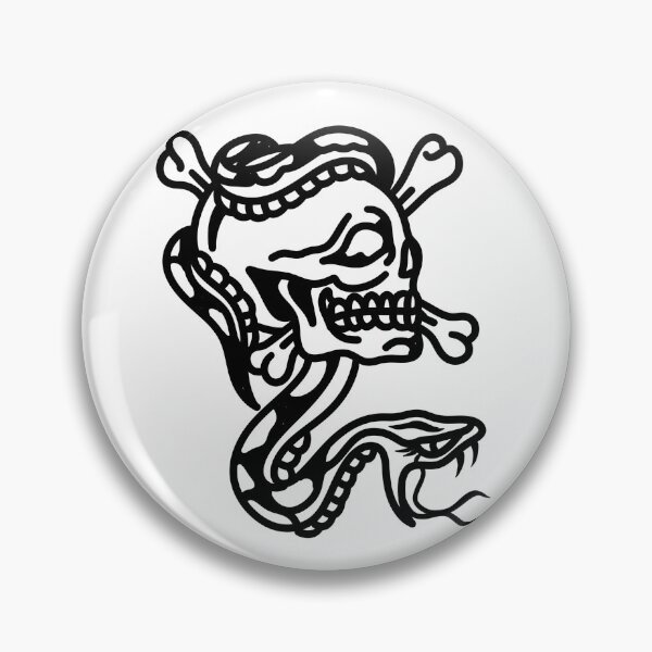 Item preview, Traditional Tattoo Skull Snake T-Shirt designed and sold by BlueLineLAX.