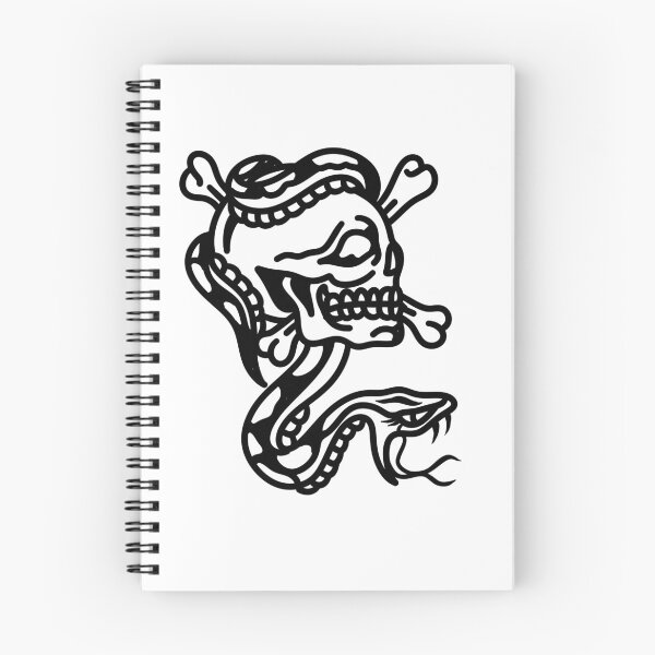 Item preview, Traditional Tattoo Skull Snake T-Shirt designed and sold by BlueLineLAX.