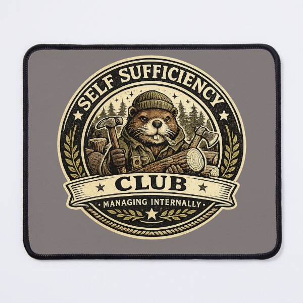 Item preview, Self Sufficiency Club Beaver Hoodie - Managing Internally Vintage Comfort Design  designed and sold by Halejo68.