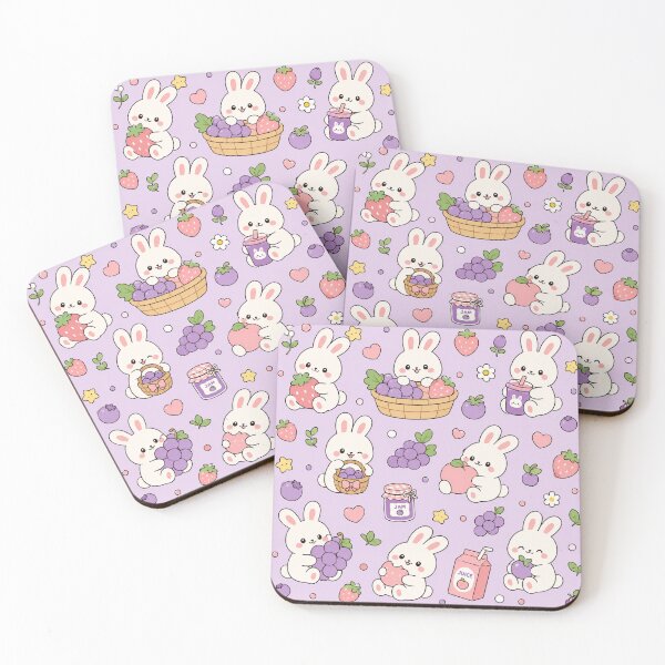 Item preview, Kawaii Alpaca Strawberry Milk Pattern designed and sold by Soft Berry Studio.