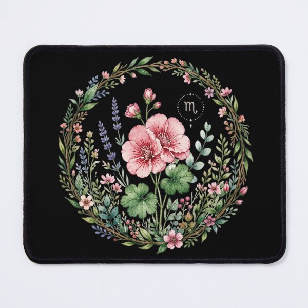 Item preview, Scorpio Celestial Botanical - Geranium Floral Wreath designed and sold by MoonSoul Studio.