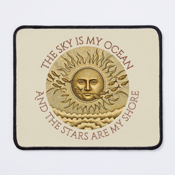 Item preview, Gold Celestial Sun and Fish – Inspirational Cosmic Design designed and sold by RShirleyFineArt.