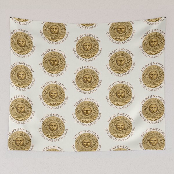 Item preview, Gold Celestial Sun and Fish – Inspirational Cosmic Design designed and sold by RShirleyFineArt.