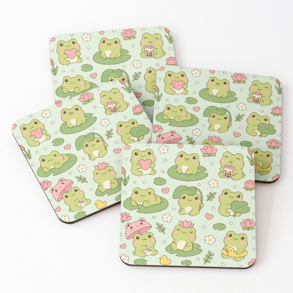 Item preview, Kawaii Frog Lily Pond Pattern designed and sold by Soft Berry Studio.