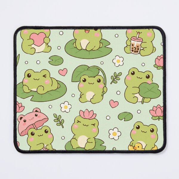 Item preview, Kawaii Frog Lily Pond Pattern designed and sold by Soft Berry Studio.