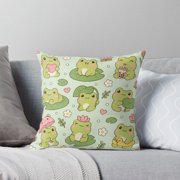 Item preview, Kawaii Frog Lily Pond Pattern designed and sold by Soft Berry Studio.