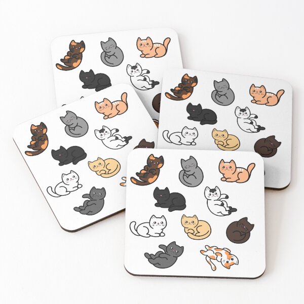 Item preview, Cute Cat Doodles Pattern Kawaii Kitten Variety Set designed and sold by MNicoleaDesigns.