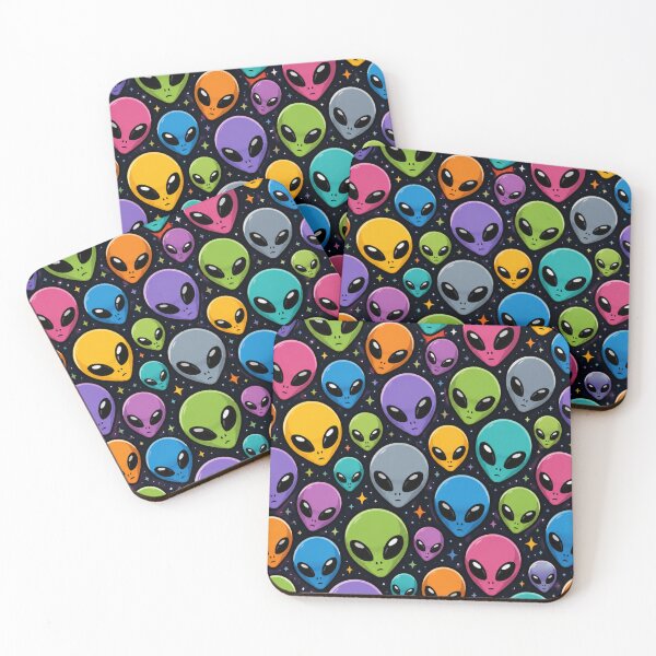 Item preview, Alien Head Pattern Mysterious UFO Extraterrestrial All Over Print Sci Fi Gift designed and sold by Drawn-Measured.