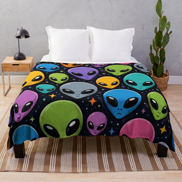 Item preview, Alien Head Pattern Mysterious UFO Extraterrestrial All Over Print Sci Fi Gift designed and sold by Drawn-Measured.