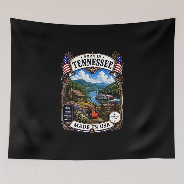 Item preview, Born in Tennessee Patriotic Vintage Volunteer State USA designed and sold by MarbenExclusiveWear.