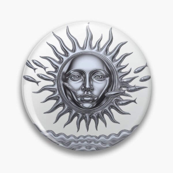 Item preview, Chasing Celestial Dreams – Metallic Sun and Moon Emblem designed and sold by RShirleyFineArt.