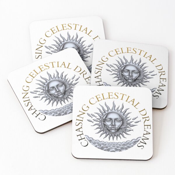Item preview, Chasing Celestial Dreams – Metallic Sun and Moon Emblem designed and sold by RShirleyFineArt.